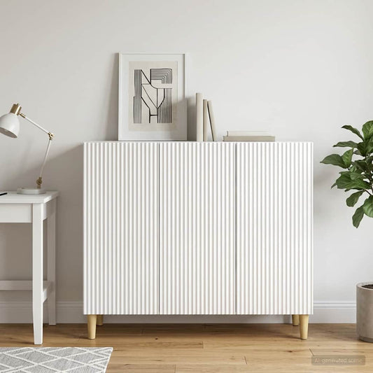 vidaXL Sideboard High Gloss White 89 x 34.5 x 80 cm Engineered Wood