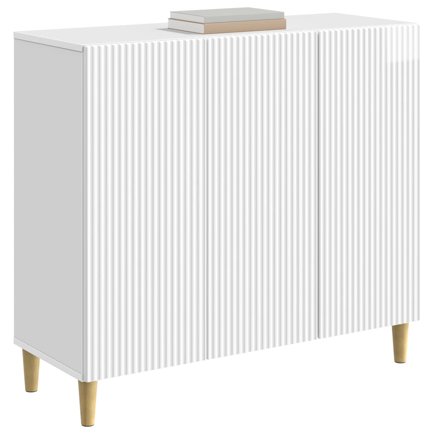 vidaXL Sideboard High Gloss White 89 x 34.5 x 80 cm Engineered Wood