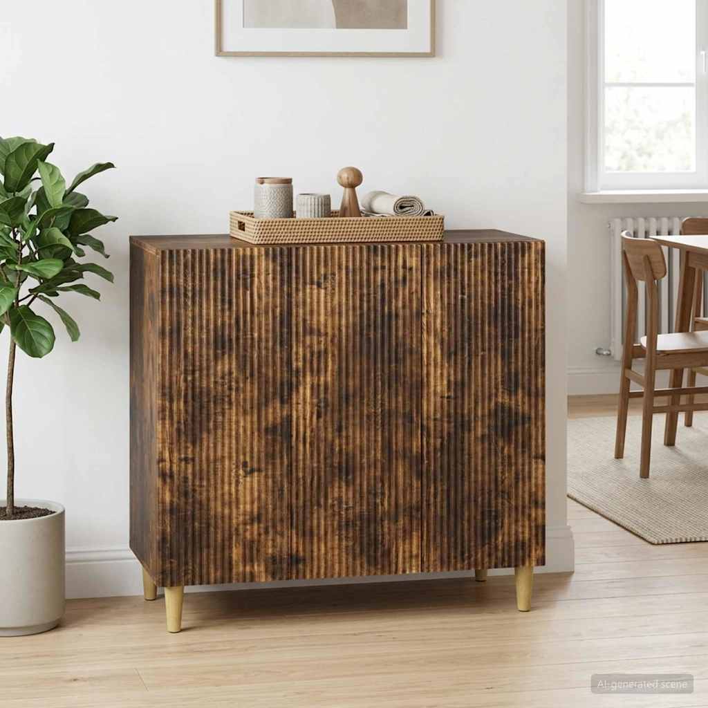 vidaXL Sideboard Smoked Oak 89 x 34.5 x 80 cm Engineered Wood