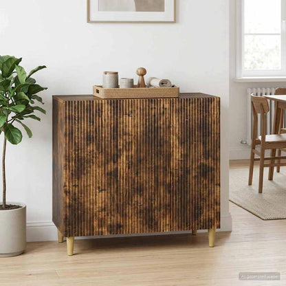 vidaXL Sideboard Smoked Oak 89 x 34.5 x 80 cm Engineered Wood