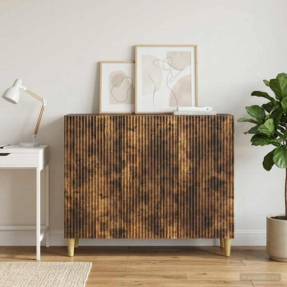 vidaXL Sideboard Smoked Oak 89 x 34.5 x 80 cm Engineered Wood