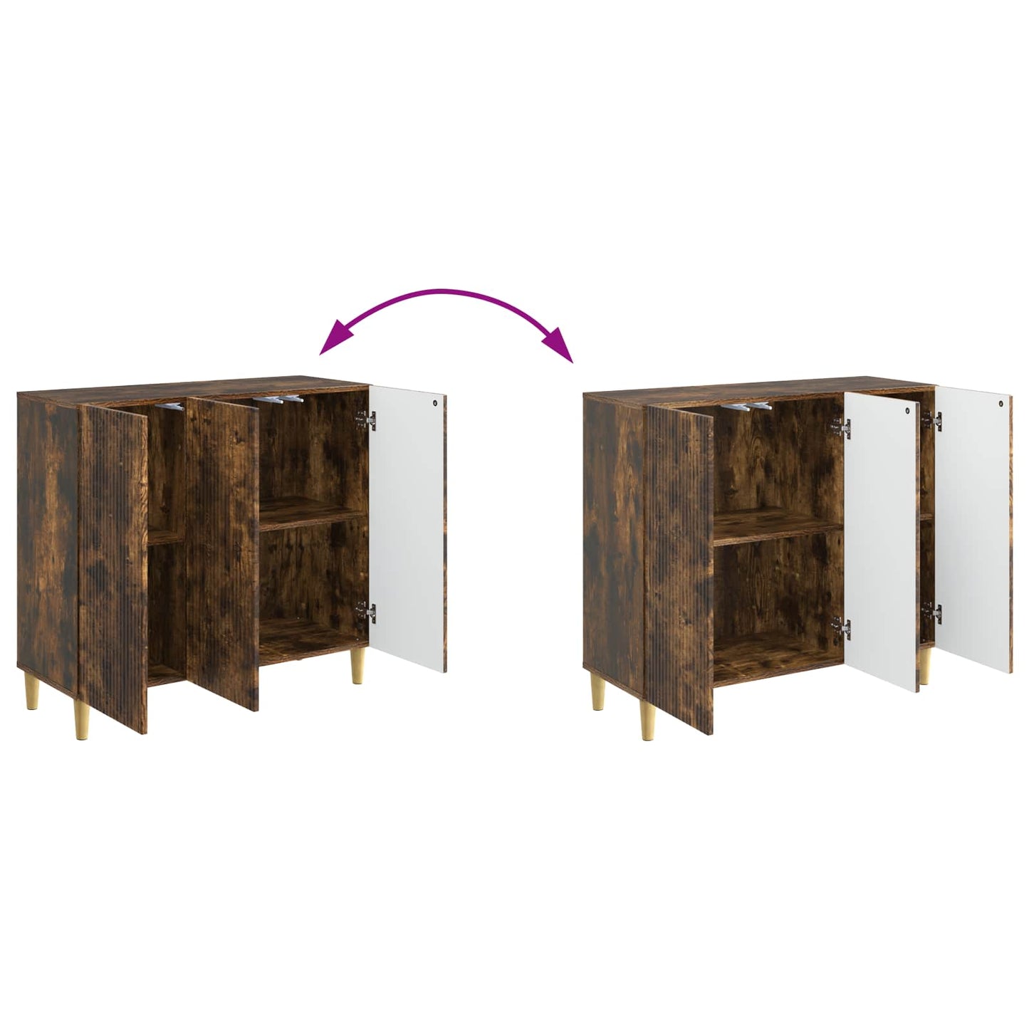 vidaXL Sideboard Smoked Oak 89 x 34.5 x 80 cm Engineered Wood