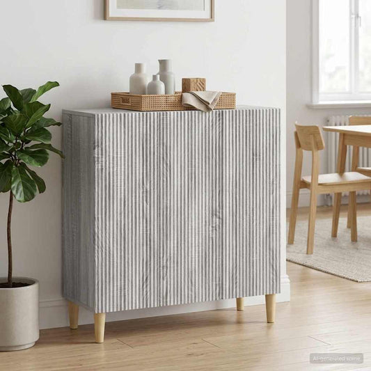 vidaXL Sideboard Grey Sonoma 89 x 34.5 x 80 cm Engineered Wood