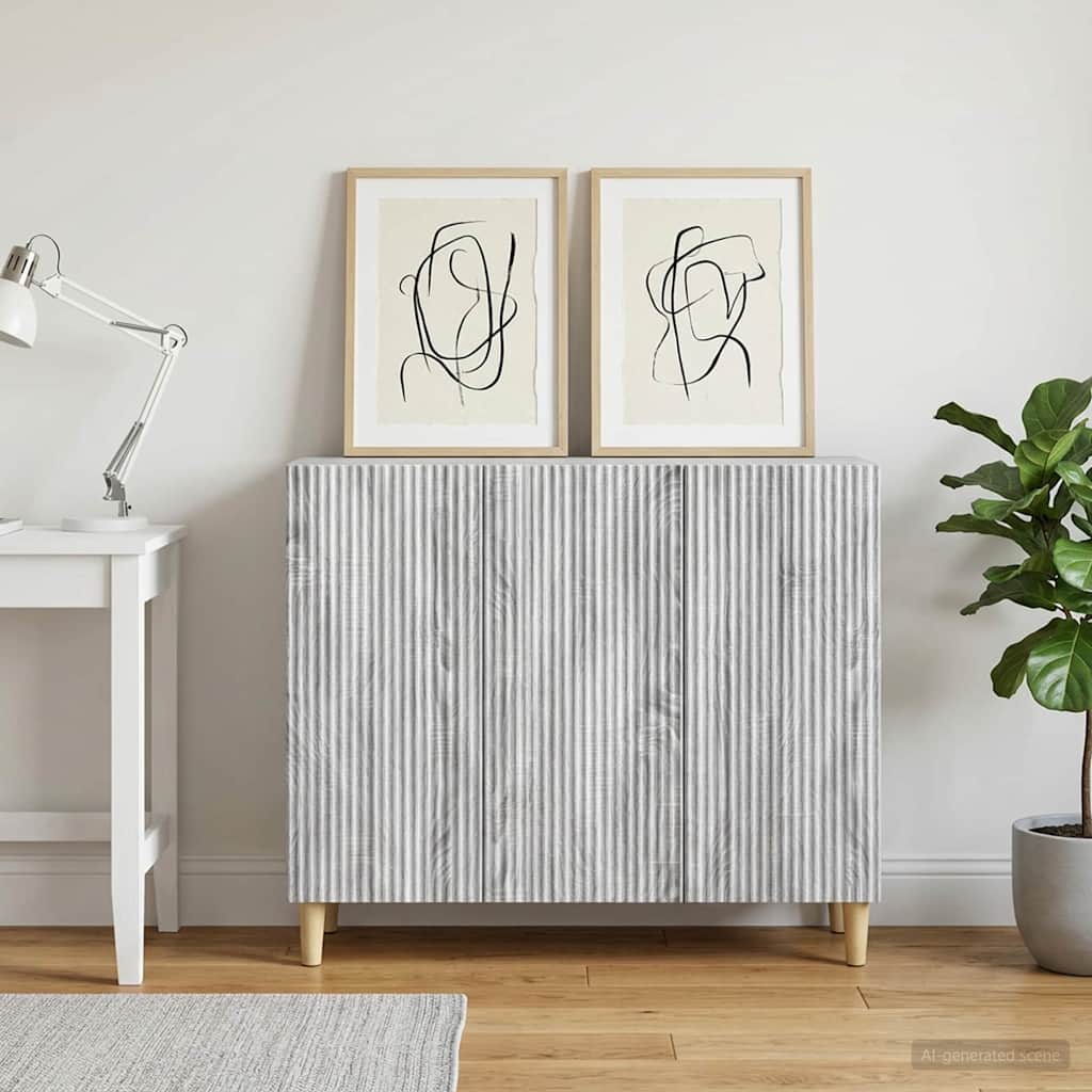 vidaXL Sideboard Grey Sonoma 89 x 34.5 x 80 cm Engineered Wood