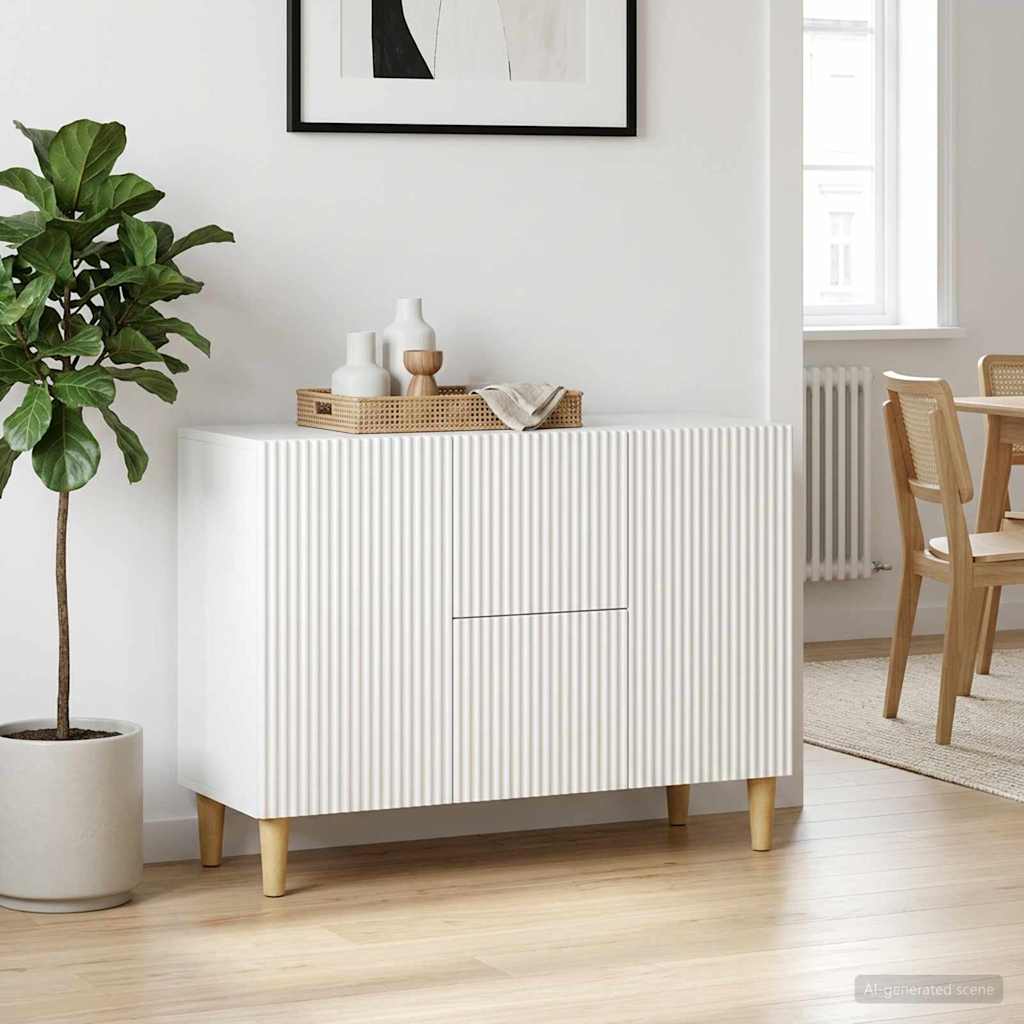vidaXL Sideboard with Drawer White 89 x 34.5 x 60 cm Engineered Wood