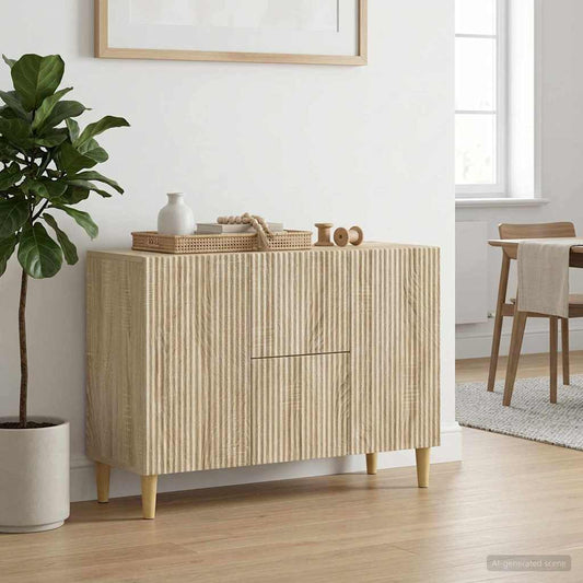 vidaXL Sideboard Sonoma Oak 89 x 34.5 x 60 cm Engineered Wood