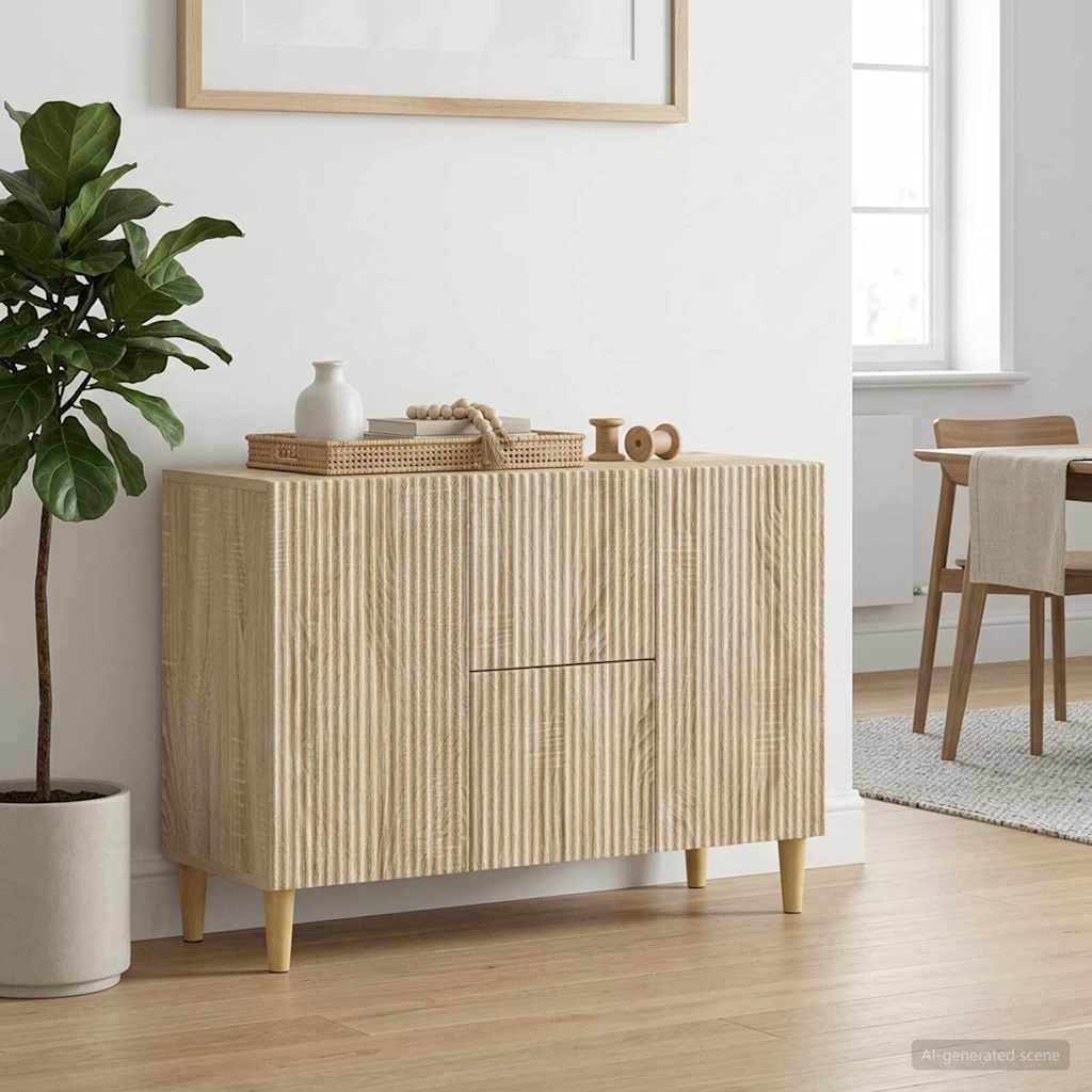 vidaXL Sideboard Sonoma Oak 89 x 34.5 x 60 cm Engineered Wood