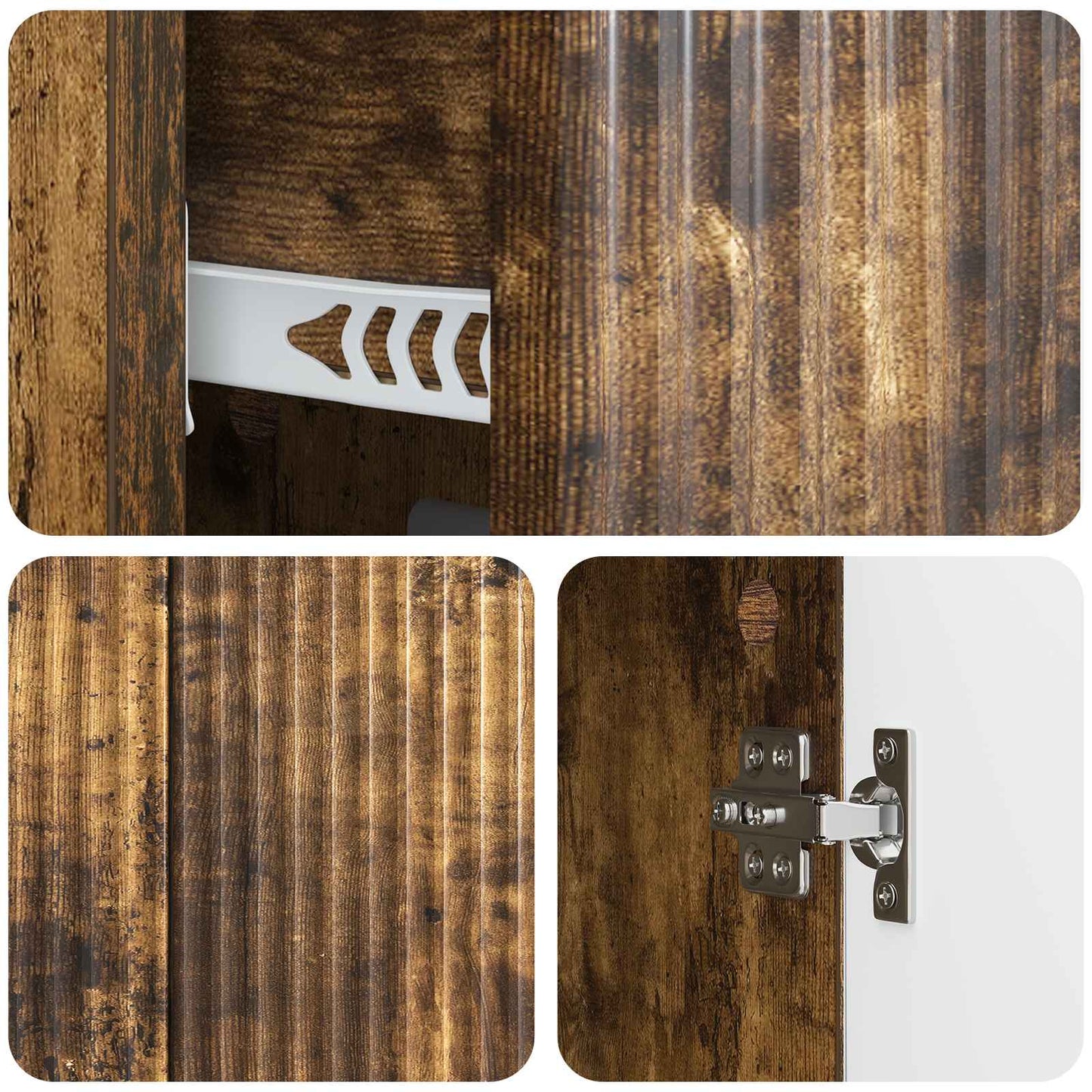 vidaXL Sideboard Smoked Oak 89 x 34.5 x 60 cm Engineered Wood