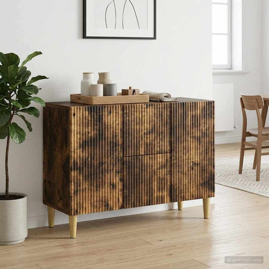 vidaXL Sideboard Smoked Oak 89 x 34.5 x 60 cm Engineered Wood