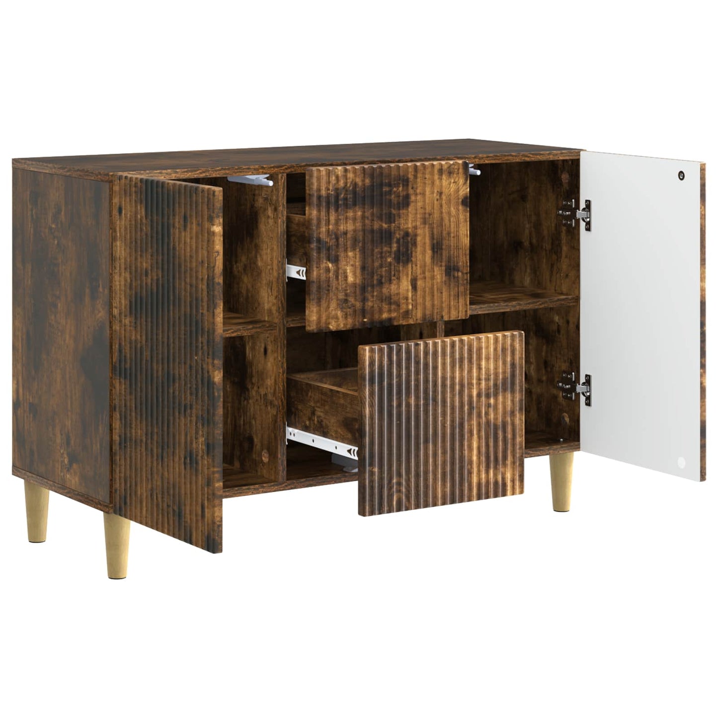 vidaXL Sideboard Smoked Oak 89 x 34.5 x 60 cm Engineered Wood