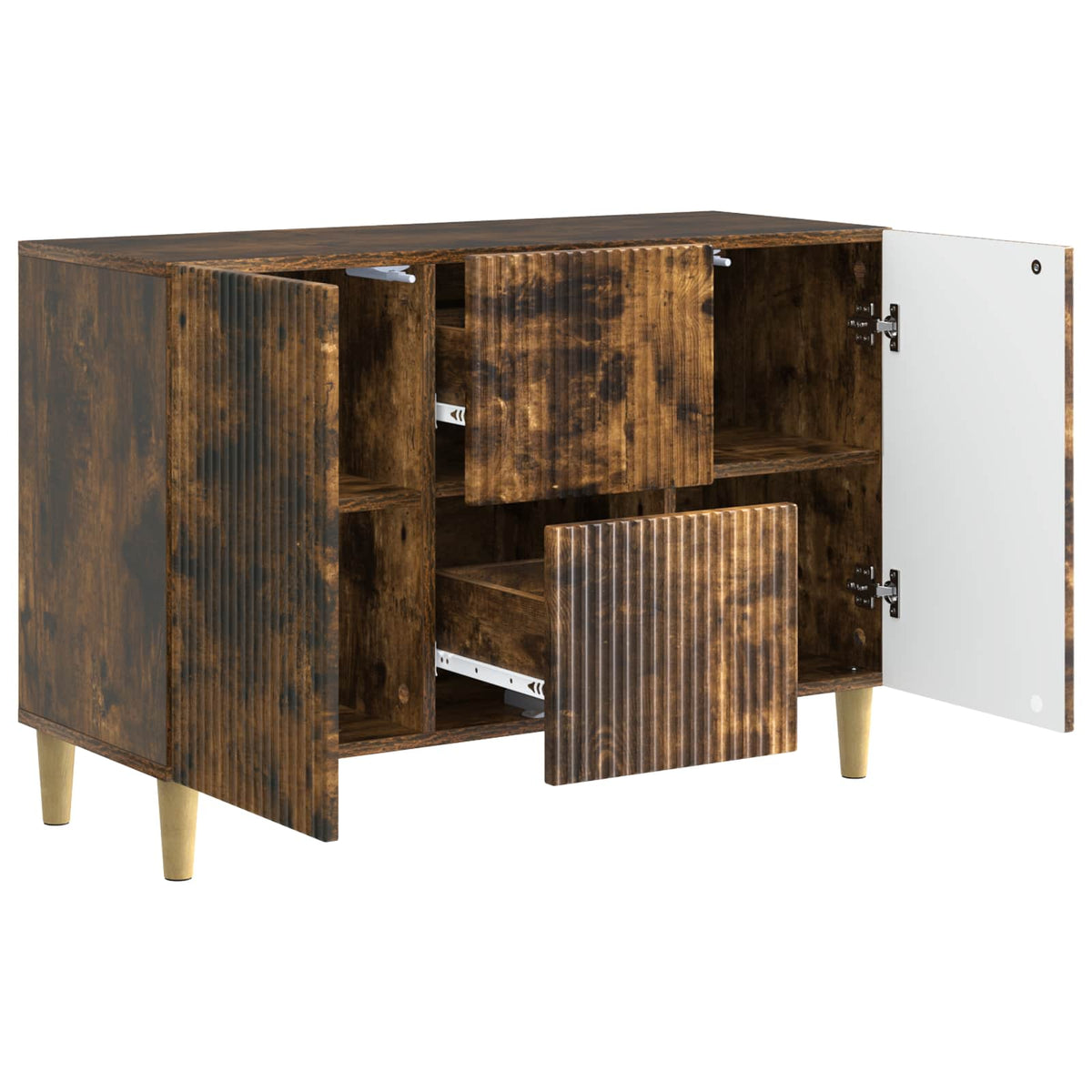 vidaXL Sideboard Smoked Oak 89 x 34.5 x 60 cm Engineered Wood