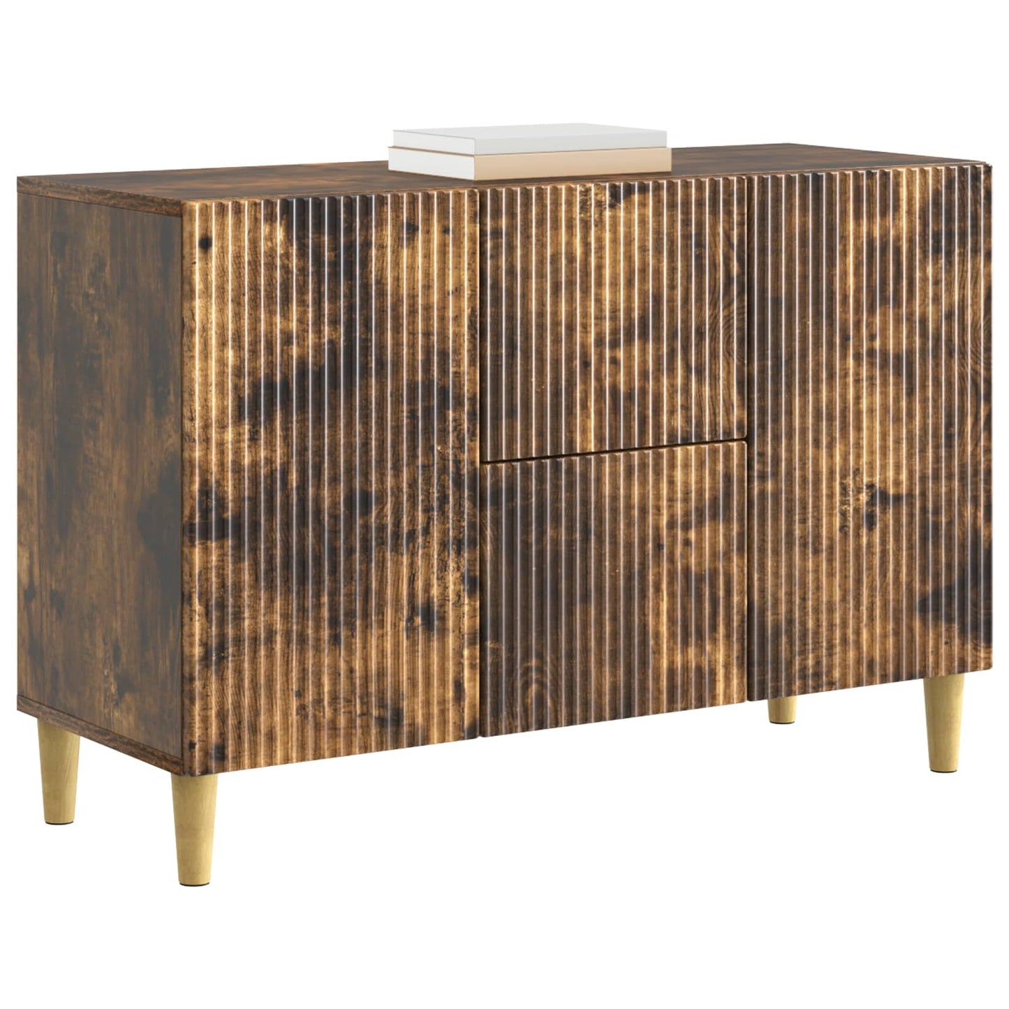 vidaXL Sideboard Smoked Oak 89 x 34.5 x 60 cm Engineered Wood