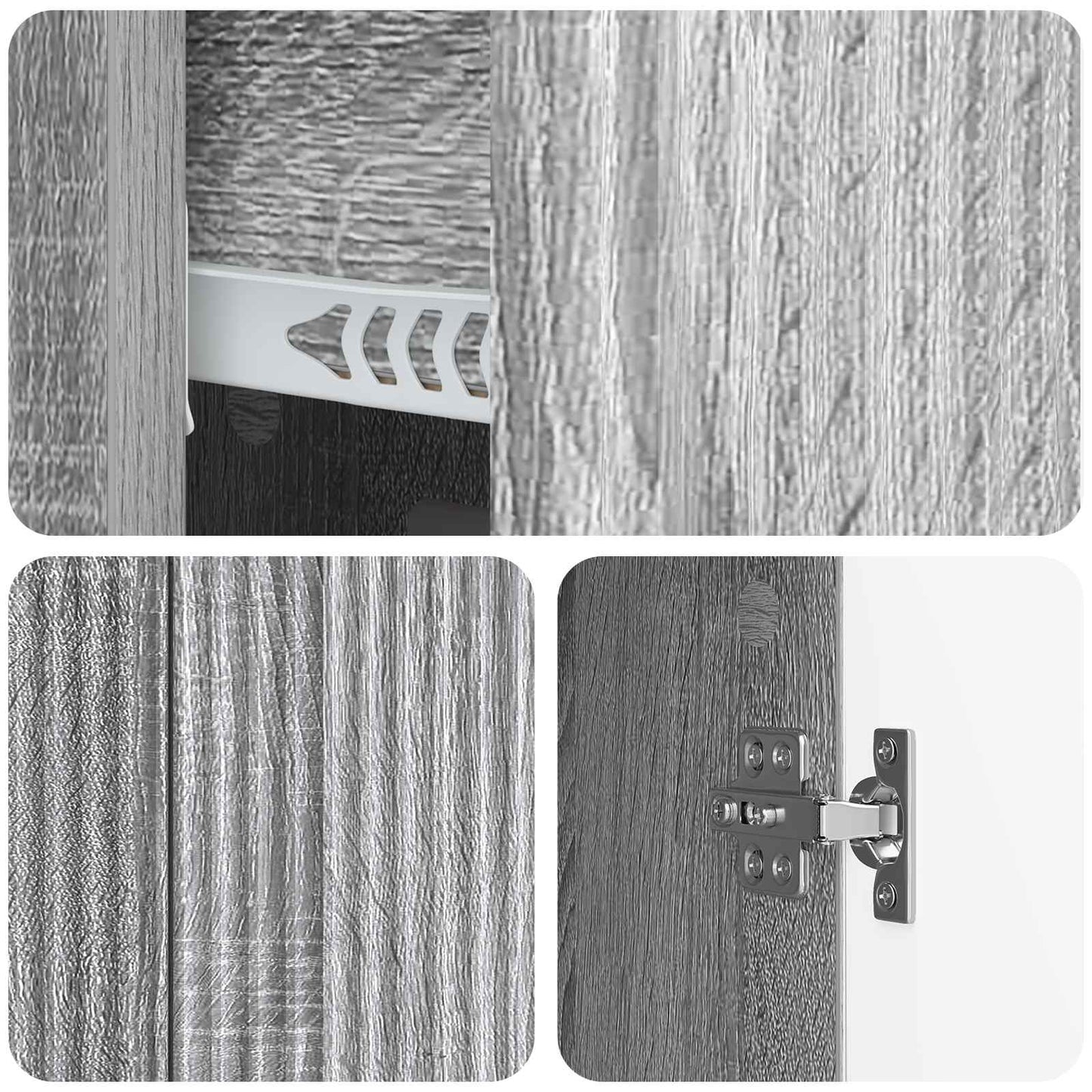 vidaXL Sideboard Grey Sonoma 89 x 34.5 x 60 cm Engineered Wood