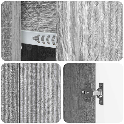 vidaXL Sideboard Grey Sonoma 89 x 34.5 x 60 cm Engineered Wood