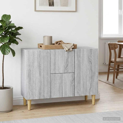 vidaXL Sideboard Grey Sonoma 89 x 34.5 x 60 cm Engineered Wood