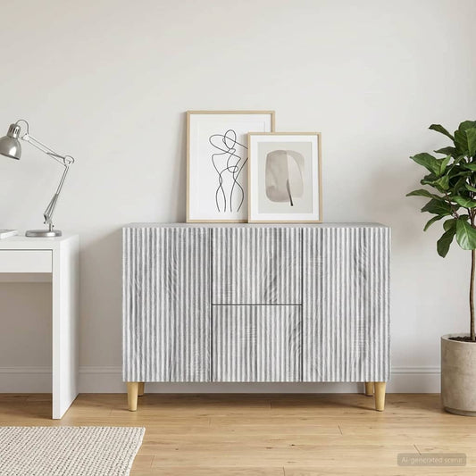 vidaXL Sideboard Grey Sonoma 89 x 34.5 x 60 cm Engineered Wood
