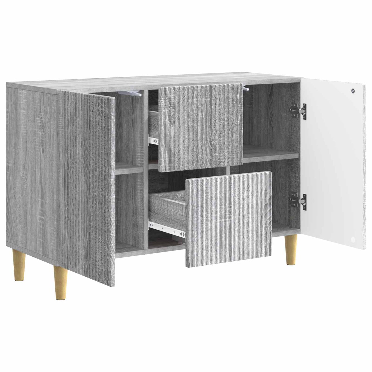 vidaXL Sideboard Grey Sonoma 89 x 34.5 x 60 cm Engineered Wood