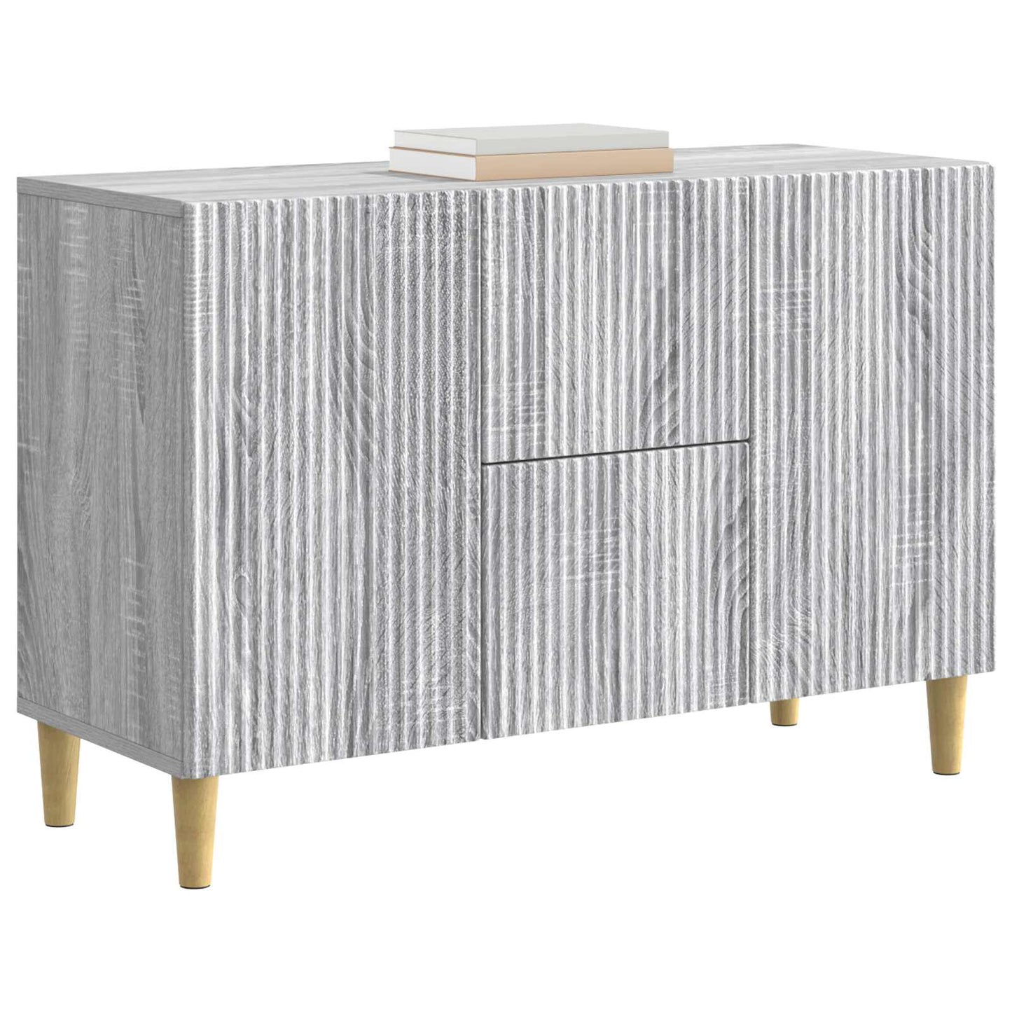 vidaXL Sideboard Grey Sonoma 89 x 34.5 x 60 cm Engineered Wood