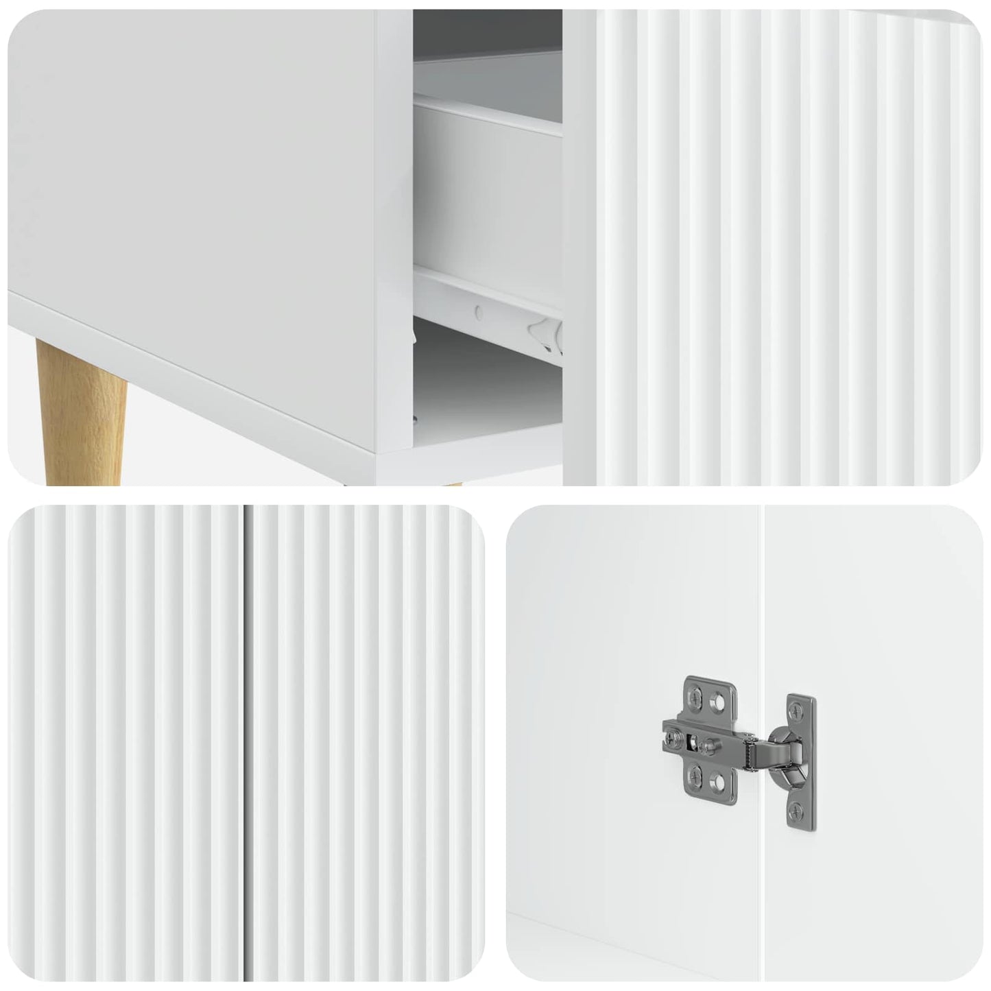 vidaXL Sideboard with Drawer White 66 x 34.5 x 95 cm Engineered Wood