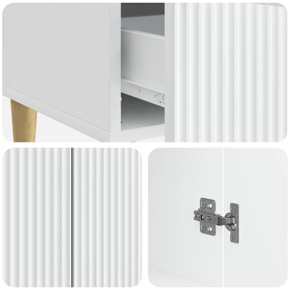vidaXL Sideboard with Drawer White 66 x 34.5 x 95 cm Engineered Wood