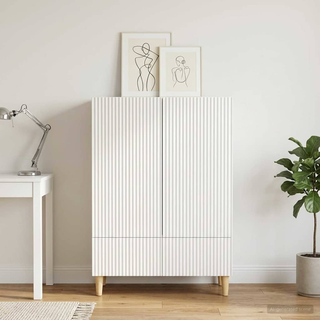vidaXL Sideboard with Drawer White 66 x 34.5 x 95 cm Engineered Wood