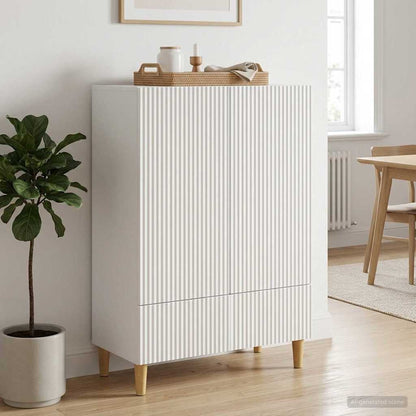 vidaXL Sideboard with Drawer White 66 x 34.5 x 95 cm Engineered Wood