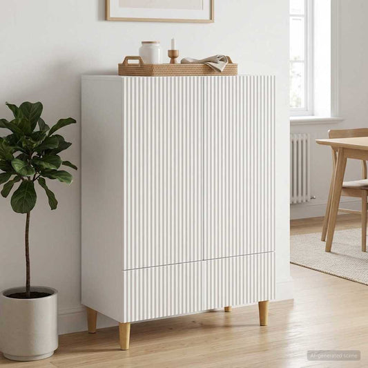 vidaXL Sideboard White 66 x 34.5 x 95 cm Engineered Wood