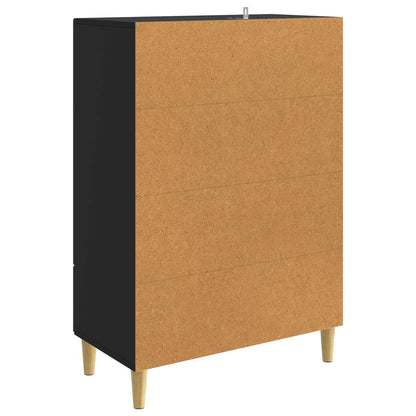 vidaXL Sideboard with Drawer Black 66 x 34.5 x 95 cm Engineered Wood