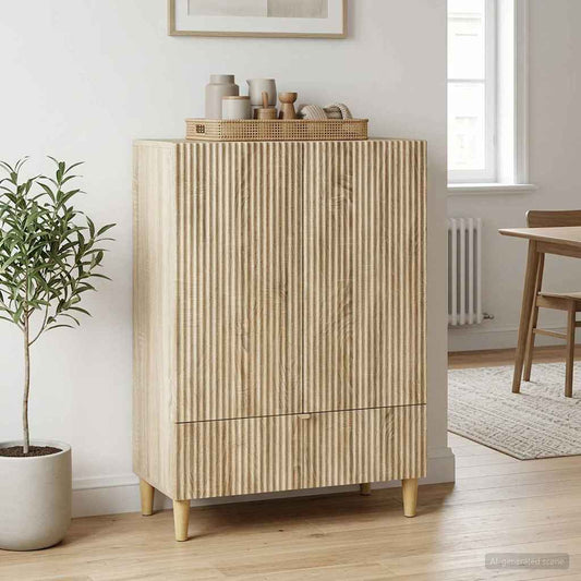 vidaXL Sideboard Sonoma Oak 66 x 34.5 x 95 cm Engineered Wood