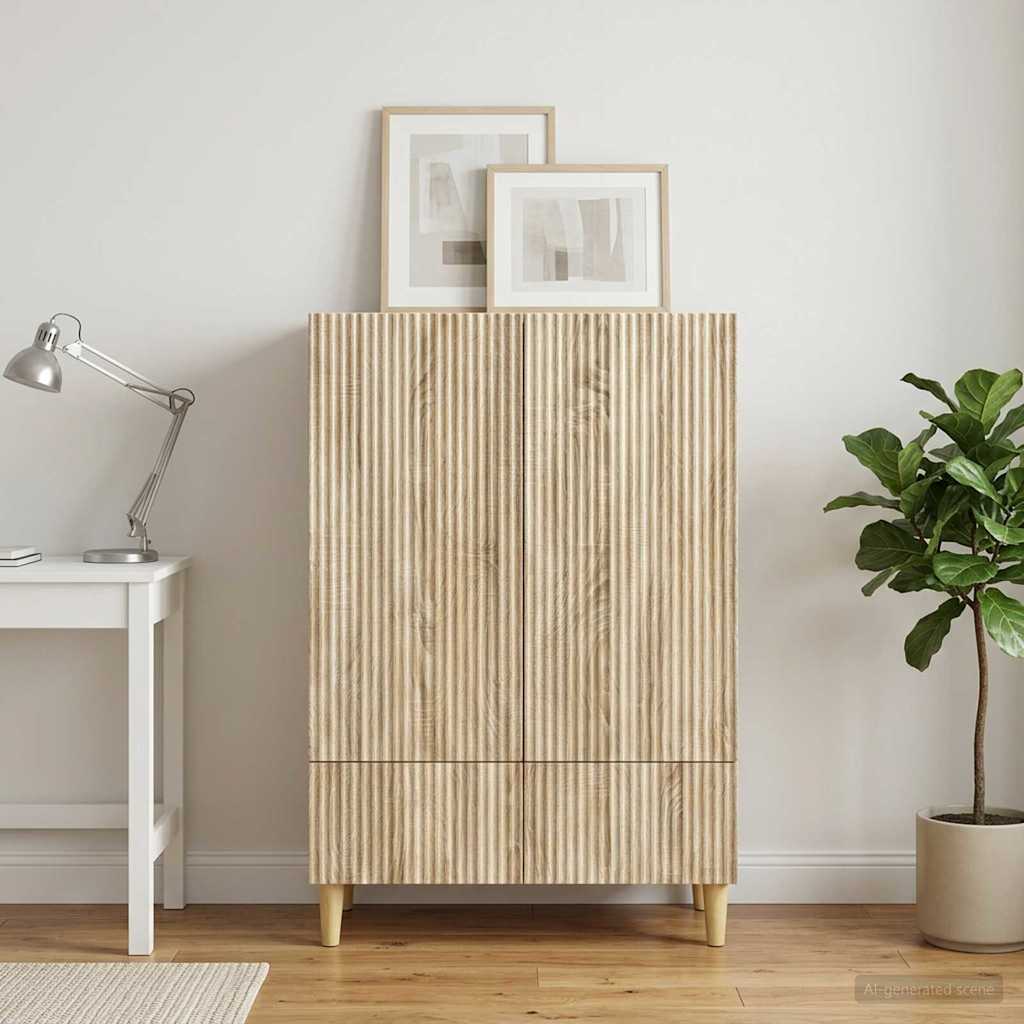 vidaXL Sideboard Sonoma Oak 66 x 34.5 x 95 cm Engineered Wood