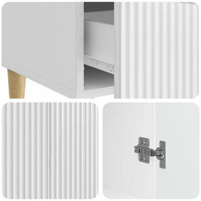 vidaXL Sideboard High Gloss White 66 x 34.5 x 95 cm Engineered Wood