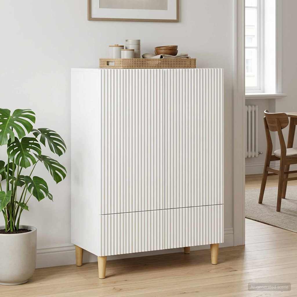 vidaXL Sideboard High Gloss White 66 x 34.5 x 95 cm Engineered Wood