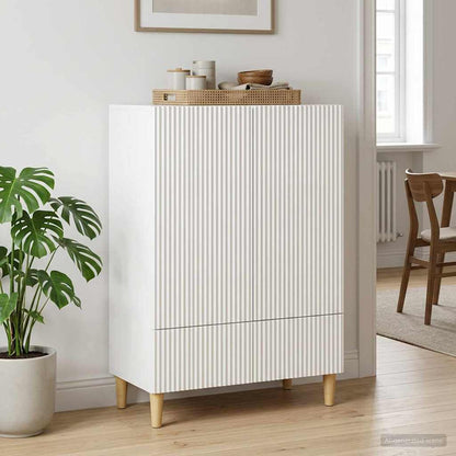 vidaXL Sideboard High Gloss White 66 x 34.5 x 95 cm Engineered Wood