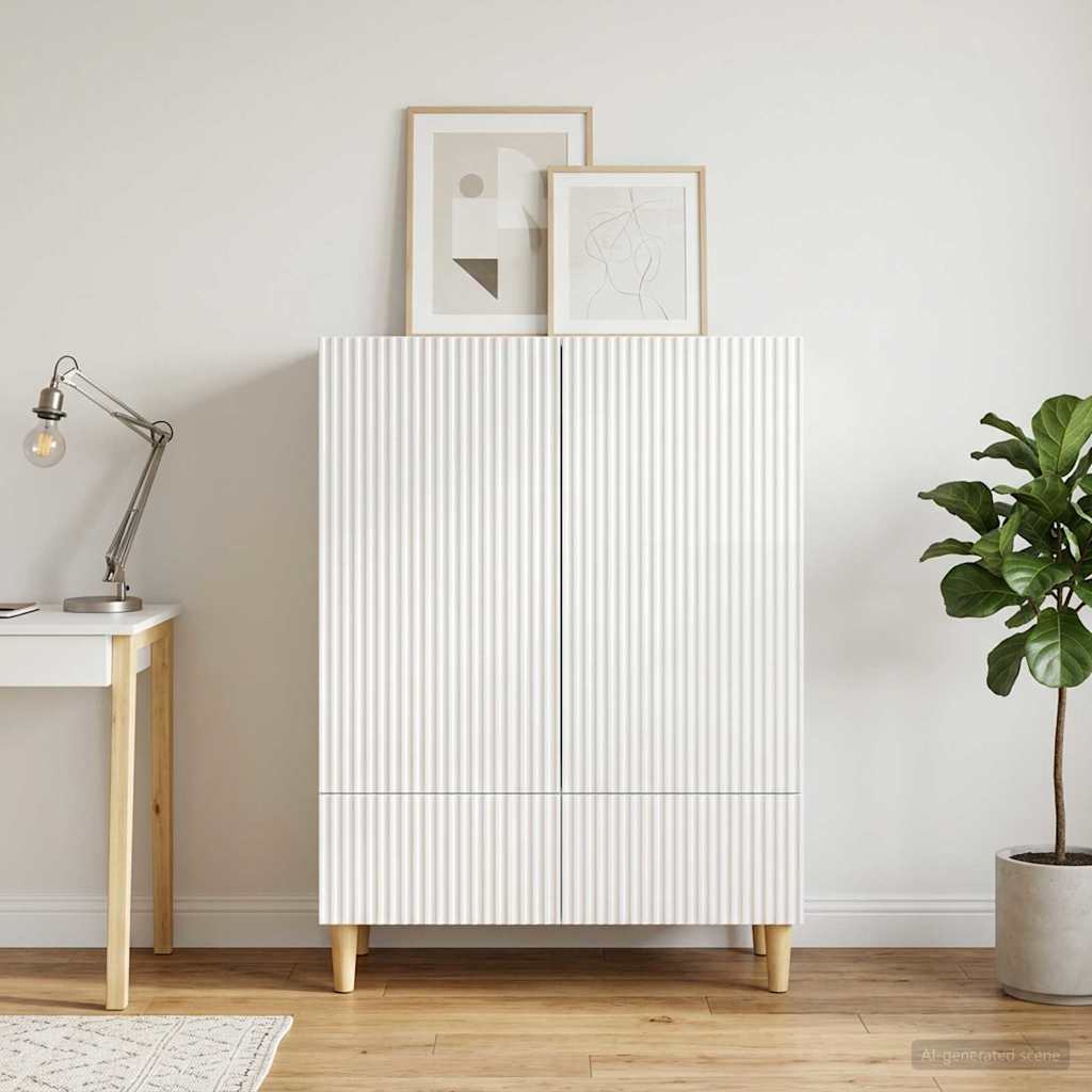 vidaXL Sideboard High Gloss White 66 x 34.5 x 95 cm Engineered Wood