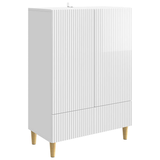 vidaXL Sideboard High Gloss White 66 x 34.5 x 95 cm Engineered Wood