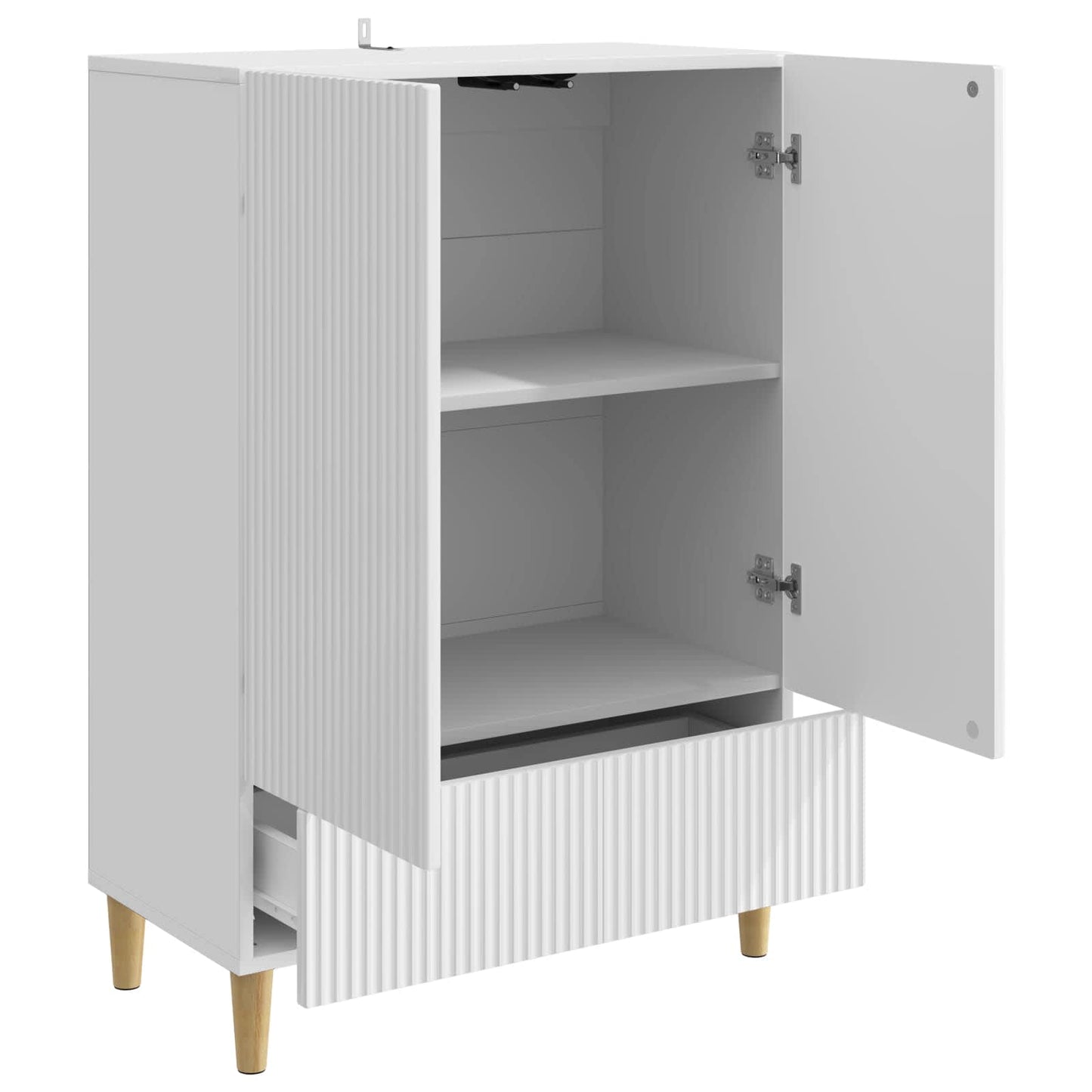 vidaXL Sideboard High Gloss White 66 x 34.5 x 95 cm Engineered Wood