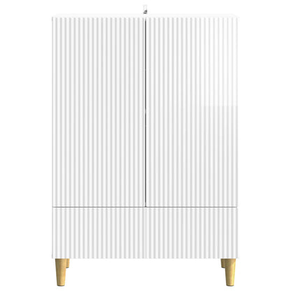 vidaXL Sideboard High Gloss White 66 x 34.5 x 95 cm Engineered Wood