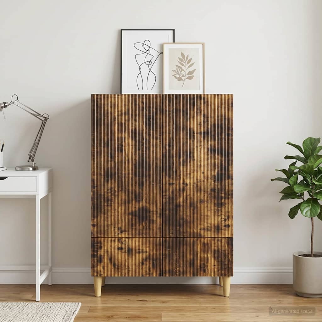 vidaXL Sideboard Smoked Oak 66 x 34.5 x 95 cm Engineered Wood