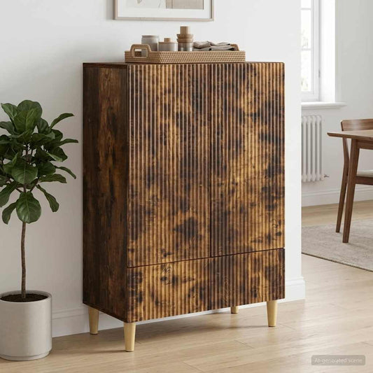 vidaXL Sideboard Smoked Oak 66 x 34.5 x 95 cm Engineered Wood