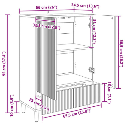 vidaXL Sideboard Grey Sonoma 66 x 34.5 x 95 cm Engineered Wood