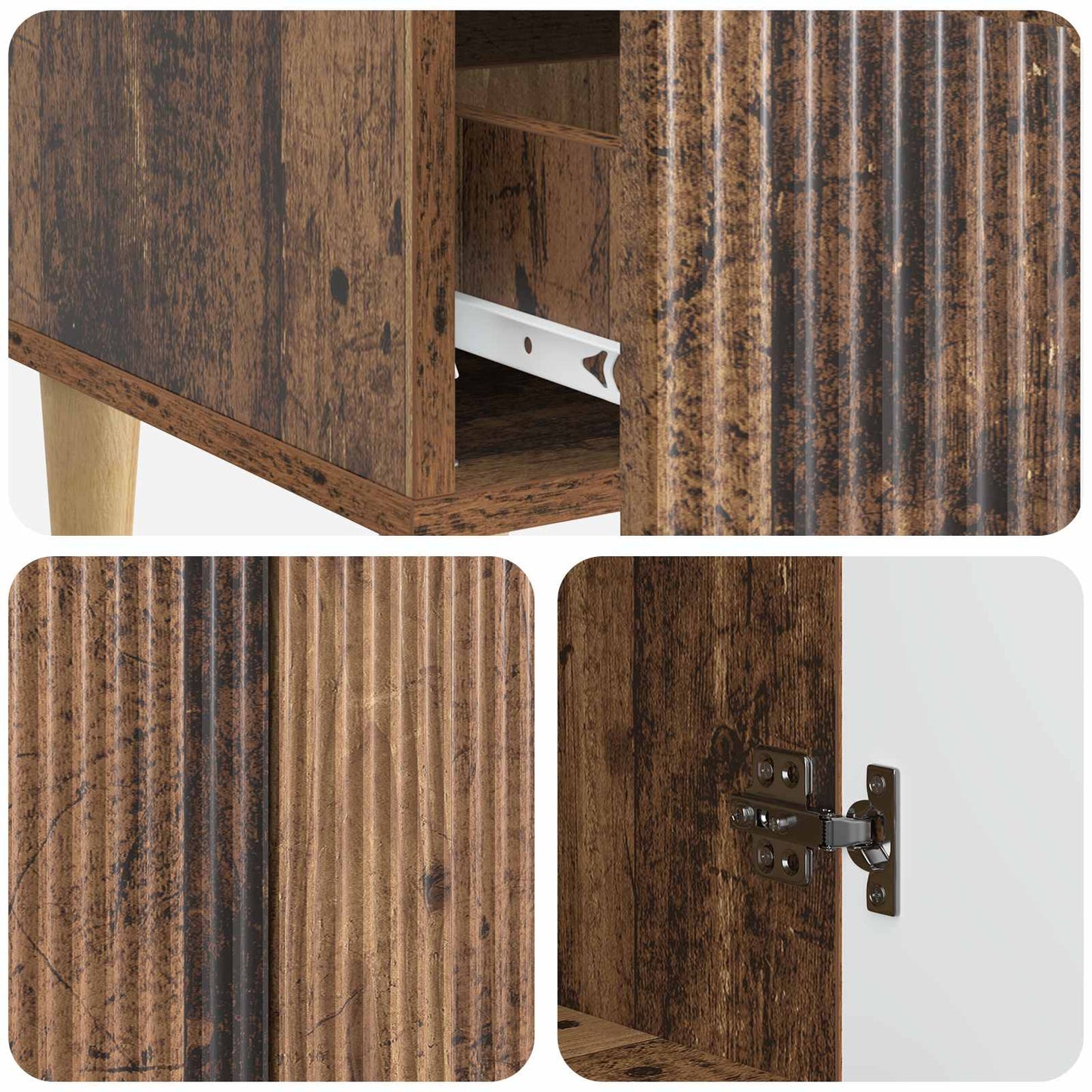 vidaXL Sideboard Old Wood 66 x 34.5 x 95 cm Engineered Wood
