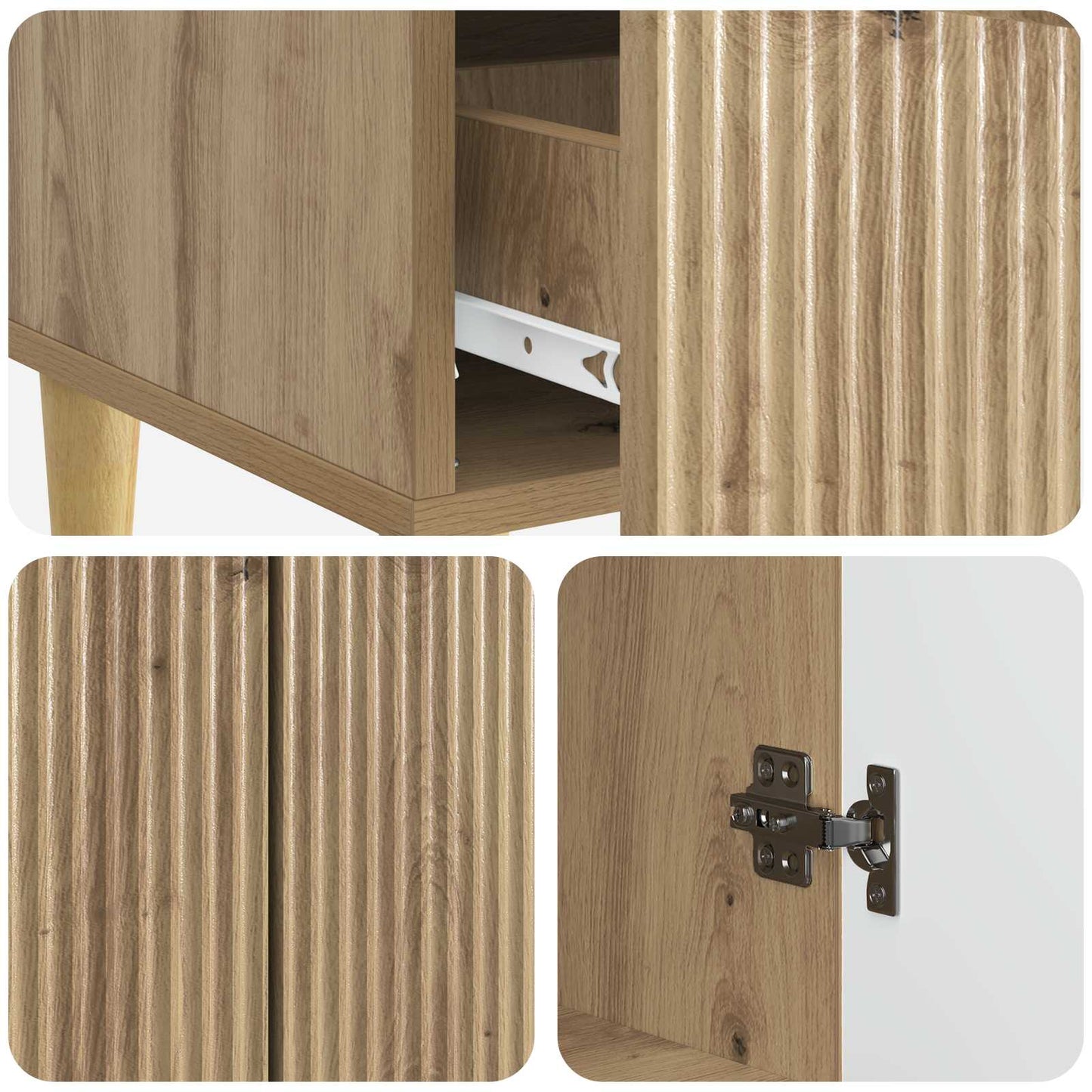 vidaXL Sideboard Artisan Oak 66 x 34.5 x 95 cm Engineered Wood