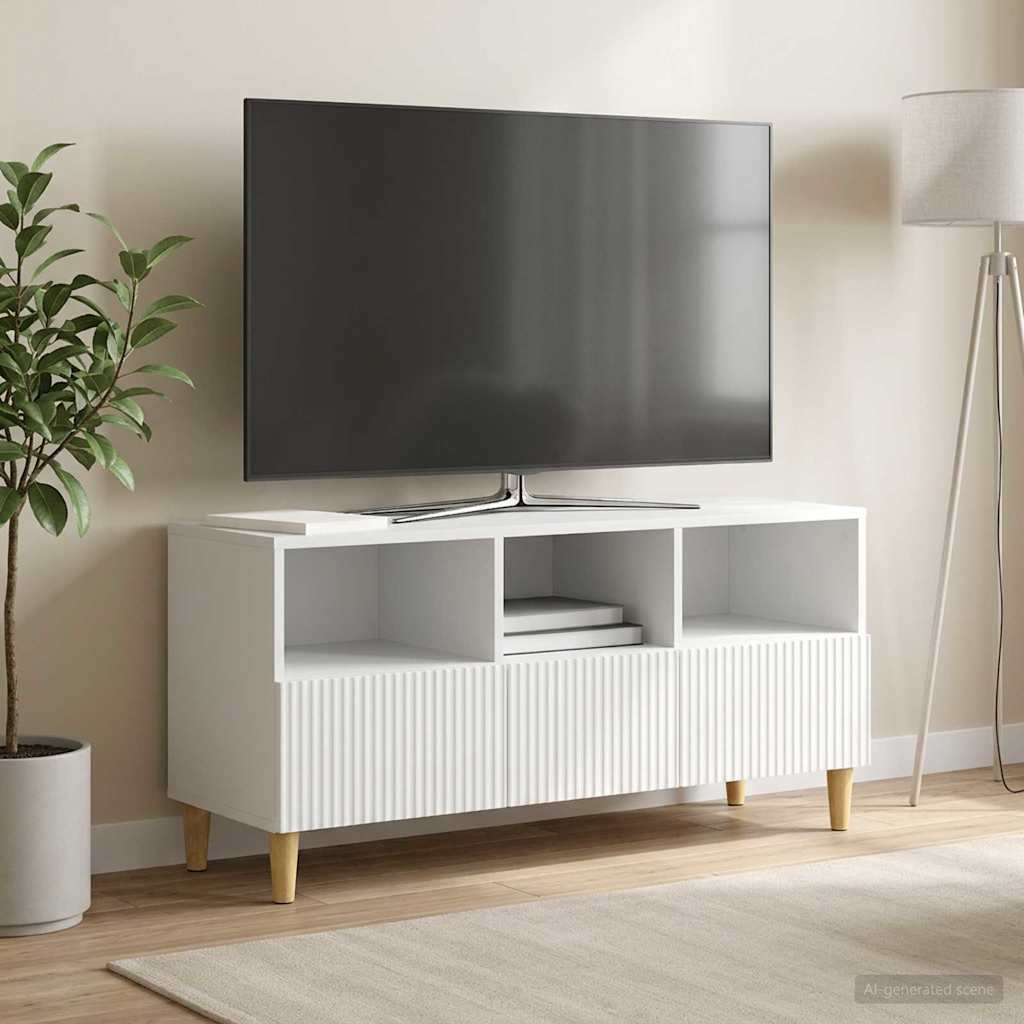 vidaXL TV Cabinet with Drawer White 102 x 34.5 x 50 cm Engineered Wood