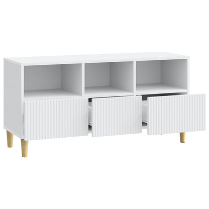 vidaXL TV Cabinet with Drawer White 102 x 34.5 x 50 cm Engineered Wood