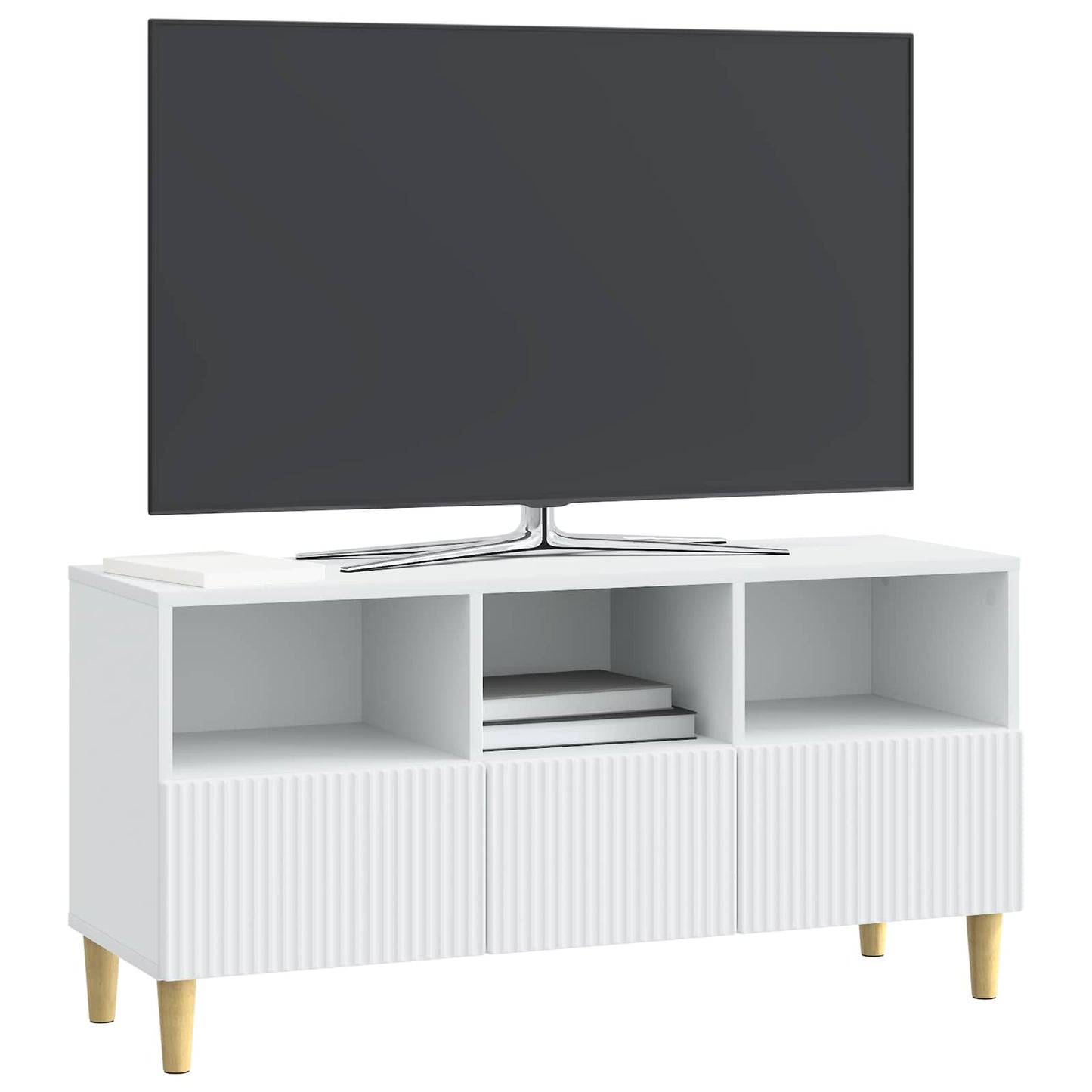 vidaXL TV Cabinet with Drawer White 102 x 34.5 x 50 cm Engineered Wood