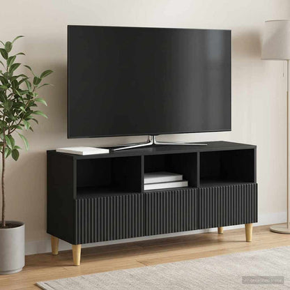 vidaXL TV Cabinet 102 x 34.5 x 50 cm Black Engineered Wood
