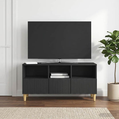 vidaXL TV Cabinet 102 x 34.5 x 50 cm Black Engineered Wood
