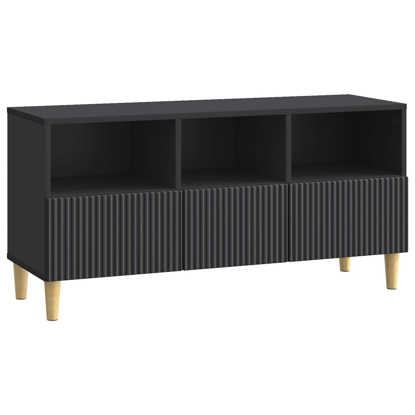 vidaXL TV Cabinet 102 x 34.5 x 50 cm Black Engineered Wood