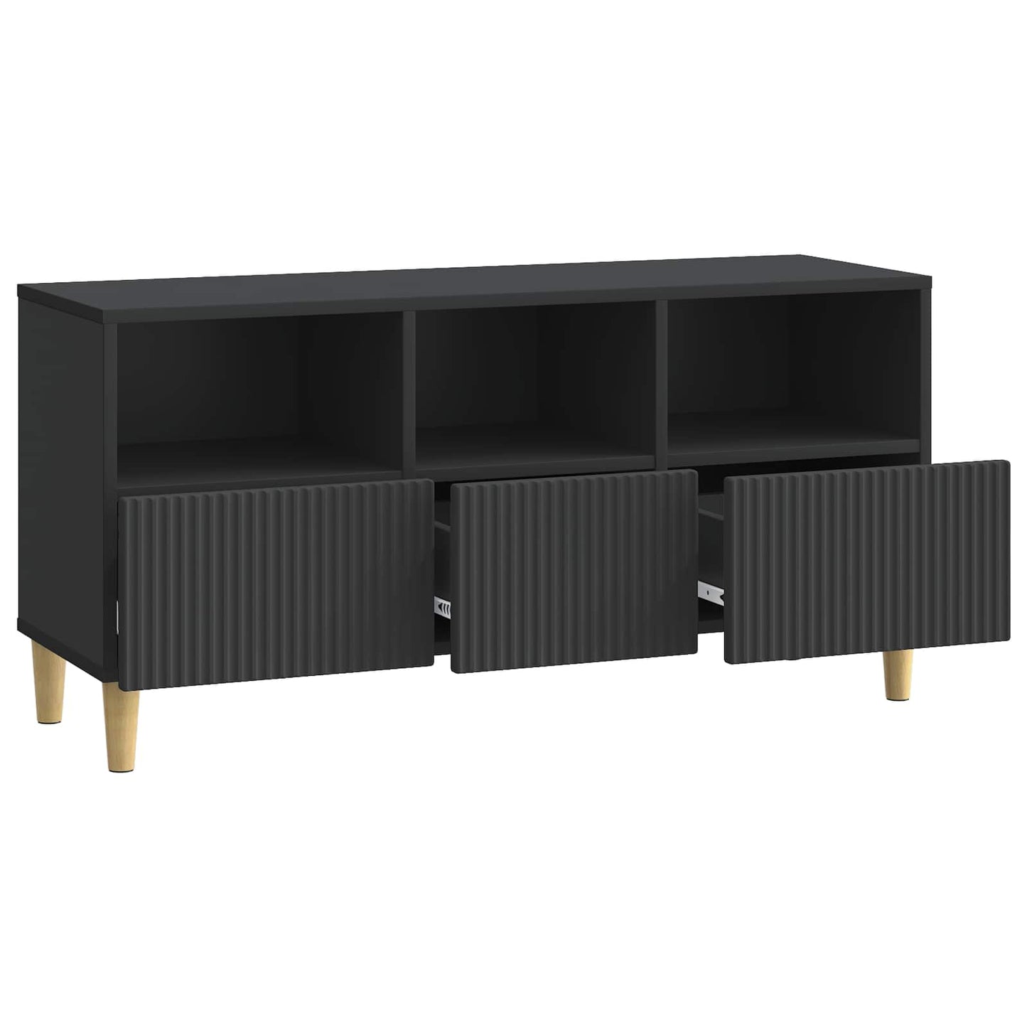 vidaXL TV Cabinet 102 x 34.5 x 50 cm Black Engineered Wood