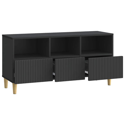vidaXL TV Cabinet 102 x 34.5 x 50 cm Black Engineered Wood